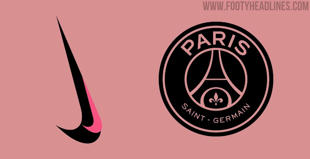 巴黎下赛季第三球衣配色为粉色主色调 黑色装饰，耐克标变竖置
